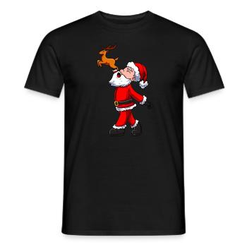 Weihnachtsmann Rentier - Männer T-Shirt - Schwarz - Vorne - AI Model Male 178 light (178cm)