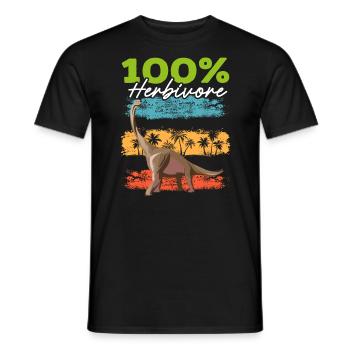 100% Pflanzenfresser Brachiousaurus Dinosaurier Dino - Männer T-Shirt - Schwarz - Vorne - AI Model Male 178 light (178cm)