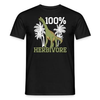100% Pflanzenfresser Brachiousaurus Dinosaurier Dino - Männer T-Shirt - Schwarz - Vorne - AI Model Male 178 light (178cm)