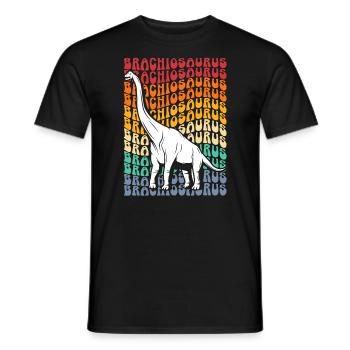 Brachiousaurus Dinosaur Future Paleontologist Dino - Men's T-Shirt - black - Front - AI Model Male 178 light (178cm)