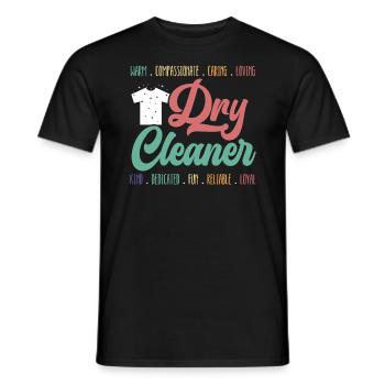 Responsable du nettoyage à sec Profession Nettoyeur à sec - T-shirt homme - noir - Devant - AI Model Male 178 light (178cm)