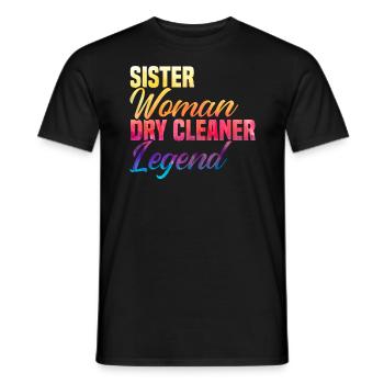 Sœur Femme Nettoyeur à sec Légende Job Nettoyage à sec - T-shirt homme - noir - Devant - AI Model Male 178 light (178cm)
