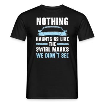 Nothing Haunt Us Like Swirl Marks We Didn't See - Men's T-Shirt - black - Front - AI Model Male 178 light (178cm)