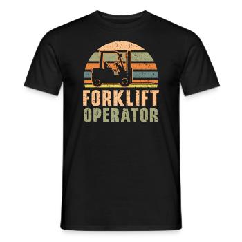 Gabelstaplerfahrer Job Beruf Lagerarbeiter - Männer T-Shirt - Schwarz - Vorne - AI Model Male 178 light (178cm)