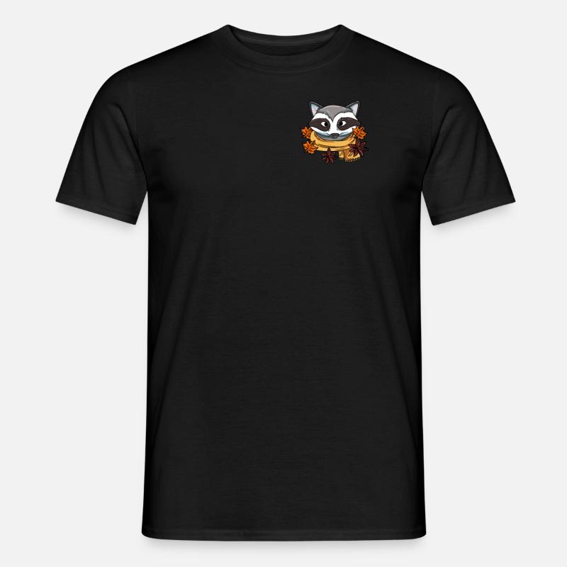 Waschbär Schal - Männer T-Shirt - Schwarz