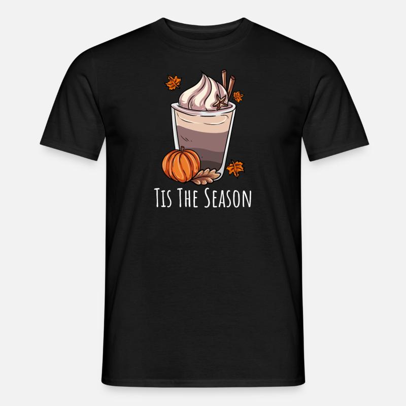 Herbst Kaffee - Männer T-Shirt - Schwarz