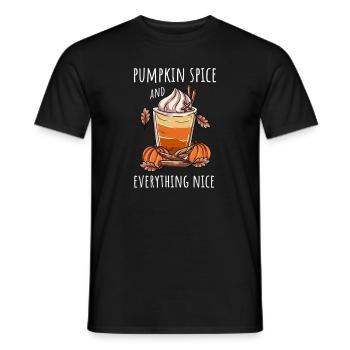 Kaffeetrinker Kürbis Herbst - Männer T-Shirt - Schwarz - Vorne - AI Model Male 178 light (178cm)