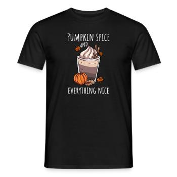 Pumpkin Autumn Kafffee - Men's T-Shirt - black - Front - AI Model Male 178 light (178cm)
