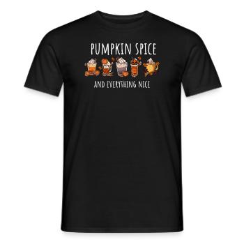 Kürbis Kaffeeliebhaber Kaffeebecher - Männer T-Shirt - Schwarz - Vorne - AI Model Male 178 light (178cm)