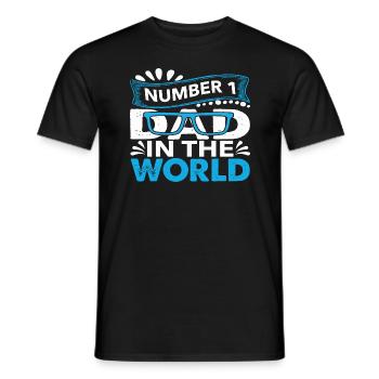 no1 dad of the world - Men's T-Shirt - black - Front - AI Model Male 178 light (178cm)