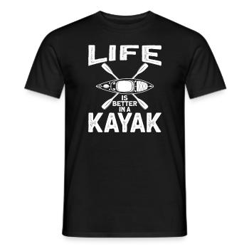 Life Is Better in A Kayak Canoe - Men's T-Shirt - black - Front - AI Model Male 178 light (178cm)
