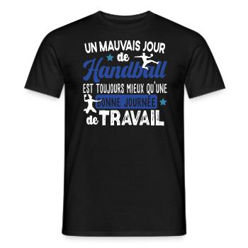 Handball Handballeur Handballeuse Cadeau Sport - T-shirt homme - noir - Devant - AI Model Male 178 light (178cm)