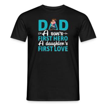 | D’AMOUR DE PAPA HERO Fête des Pères Fête des Pères - T-shirt homme - noir - Devant - AI Model Male 178 light (178cm)