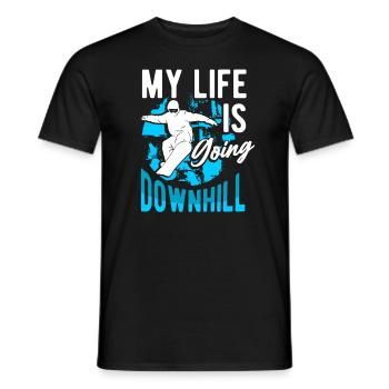 Ski Snowboard Snowboarding - Men's T-Shirt - black - Front - AI Model Male 178 light (178cm)