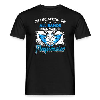 Exploitation par l’opérateur de fréquences radioamateurs - T-shirt homme - noir - Devant - AI Model Male 178 light (178cm)