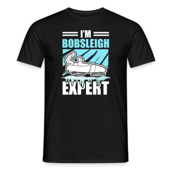 Bob Schlitten Schlitten Wintersport Experte - Männer T-Shirt - Schwarz - Vorne - AI Model Male 178 light (178cm)