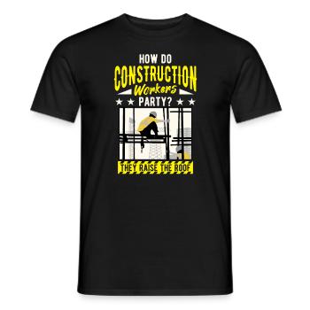 Travailleurs de la construction d’infrastructures, de la construction - T-shirt homme - noir - Devant - AI Model Male 178 light (178cm)
