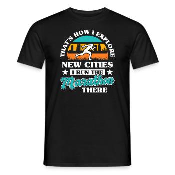 Marathon Competition Sport Ultramarathon Battle - Men's T-Shirt - black - Front - AI Model Male 178 light (178cm)