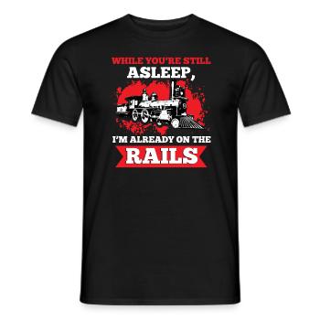 Railway Trainspotting Railway Engineer - Men's T-Shirt - black - Front - AI Model Male 178 light (178cm)
