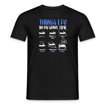 In my spare time sports canoe lovers - Men's T-Shirt - black - Front - AI Model Male 178 light (178cm)
