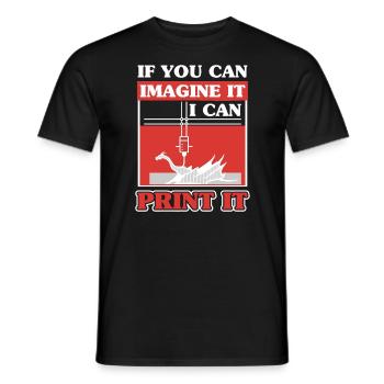 3D Scan Digital Printing Printer - Men's T-Shirt - black - Front - AI Model Male 178 light (178cm)