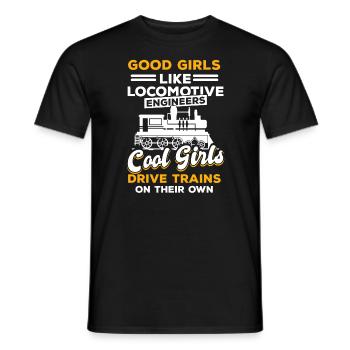 Mädchen wie Lokomotivführer - Männer T-Shirt - Schwarz - Vorne - AI Model Male 178 light (178cm)
