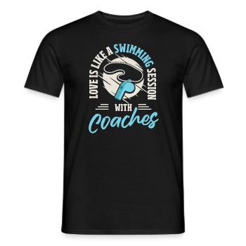 Trainer Ausbilder Coaching Schwimmen Sporttrainer - Männer T-Shirt - Schwarz - Vorne - AI Model Male 178 light (178cm)