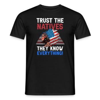 Amerikanischer Kopfschmuck Erste Amerikaner Native - Männer T-Shirt - Schwarz - Vorne - AI Model Male 178 light (178cm)