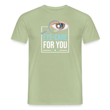 Optométrie Ophtalmologiste - T-shirt homme - vert sauge - Devant - AI Model Male 178 light (178cm)