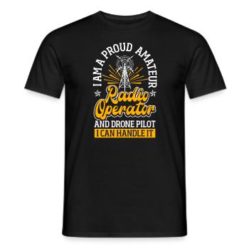 Radioamateur amateur - T-shirt homme - noir - Devant - AI Model Male 178 light (178cm)
