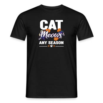 Cats Pet Strong Cat Miau Kitty - Men's T-Shirt - black - Front - AI Model Male 178 light (178cm)