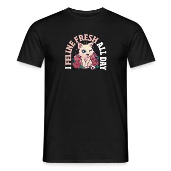 Spring Cat Pet Funny Kitty Feline Strong - Men's T-Shirt - black - Front - AI Model Male 178 light (178cm)