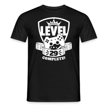 Level 29 Complete Birthday Gift 29 Years - Men's T-Shirt - black - Front - AI Model Male 178 light (178cm)