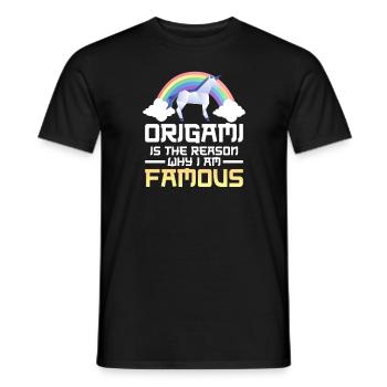 Japanese Paper Folding Artist Rainbow - Men's T-Shirt - black - Front - AI Model Male 178 light (178cm)