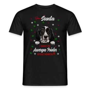 Auvergne-Pointer Hund Weihnachten Hunderasse - Männer T-Shirt - Schwarz - Vorne - AI Model Male 178 light (178cm)