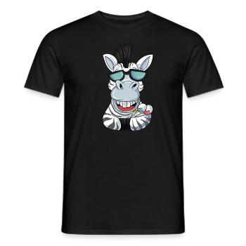 Zebra mit Sonnenbrille - Männer T-Shirt - Schwarz - Vorne - AI Model Male 178 light (178cm)