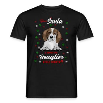 Beagler Hund Weihnachten Hunderasse - Männer T-Shirt - Schwarz - Vorne - AI Model Male 178 light (178cm)