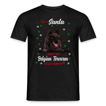 Belgische Tervuren Hund Weihnachten Hunderasse - Männer T-Shirt - Schwarz - Vorne - AI Model Male 178 light (178cm)