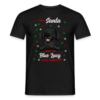 Blue Lacy Hund Weihnachten Hunderasse - Männer T-Shirt - Schwarz - Vorne - AI Model Male 178 light (178cm)