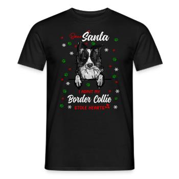 Border Collie Hund Weihnachten Hunderasse - Männer T-Shirt - Schwarz - Vorne - AI Model Male 178 light (178cm)