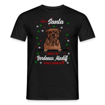 Bordeaux Dogge Hund Weihnachten Hunderasse - Männer T-Shirt - Schwarz - Vorne - AI Model Male 178 light (178cm)
