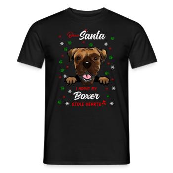 Boxer Hund Weihnachten Hunderasse - Männer T-Shirt - Schwarz - Vorne - AI Model Male 178 light (178cm)