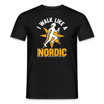 Gehen Laufen Ich gehe wie ein Nordic Walker - Männer T-Shirt - Schwarz - Vorne - AI Model Male 178 light (178cm)