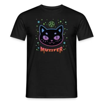 Muzifer Katze Kätzchen Teufel Luzifer - Männer T-Shirt - Schwarz - Vorne - AI Model Male 178 light (178cm)