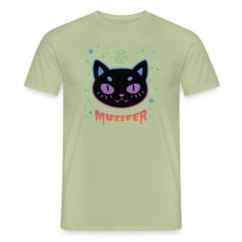 Muzifer Katze Kätzchen Teufel Luzifer - Männer T-Shirt - Sage - Vorne - AI Model Male 178 light (178cm)