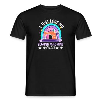 Machine Quilting Seamstressin Rainbow Knitting Quilt - Men's T-Shirt - black - Front - AI Model Male 178 light (178cm)