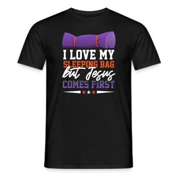 Jesus Natur Rucksacktourist Bergsteiger - Männer T-Shirt - Schwarz - Vorne - AI Model Male 178 light (178cm)