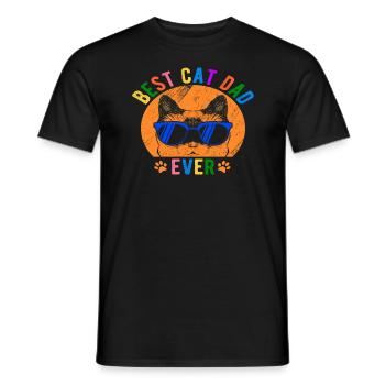 Meilleur chat papa jamais meilleur chat papa chat chaton - T-shirt homme - noir - Devant - AI Model Male 178 light (178cm)