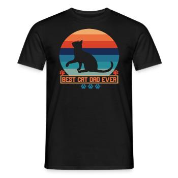 Best cat dad ever best cat dad kitten - Men's T-Shirt - black - Front - AI Model Male 178 light (178cm)