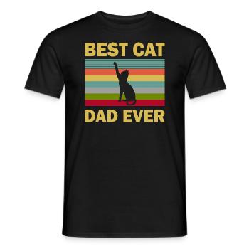 Best cat dad ever best cat dad kitten - Men's T-Shirt - black - Front - AI Model Male 178 light (178cm)